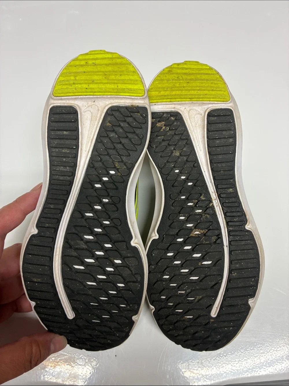Nike Kids Black and Neon Green Hook-and-Loop Sneakers